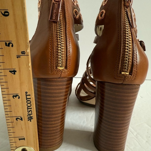 Michael Kors Brown Chunky Heel Gladiator Sandals studded - Picture 5 of 10